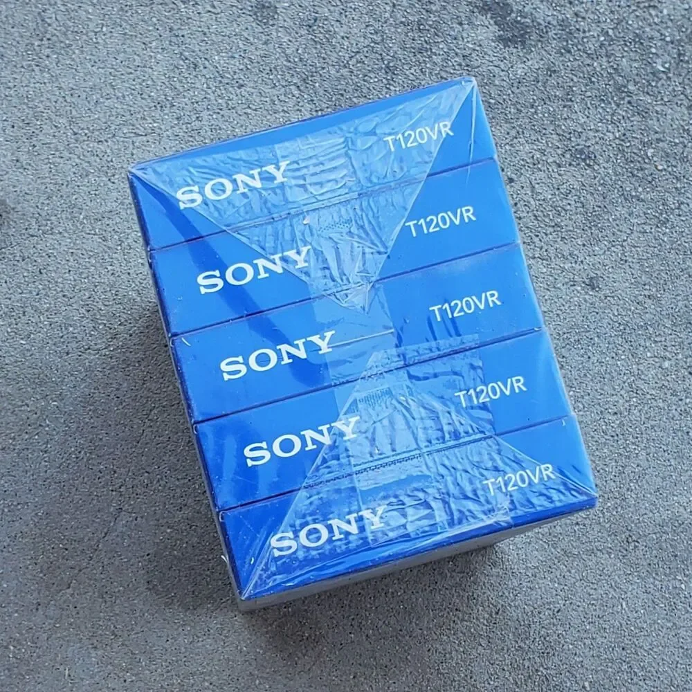 NEW SEALED 5 PC SONY T-120 6 Hr Premium VHS Video Blank Tapes VTG Y2K